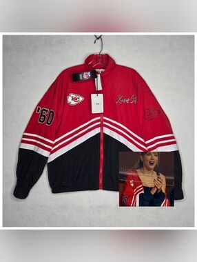 Kansas City Chiefs NWT Taylor Swift Small Windbreaker Jacket WEAR Erin Andrews